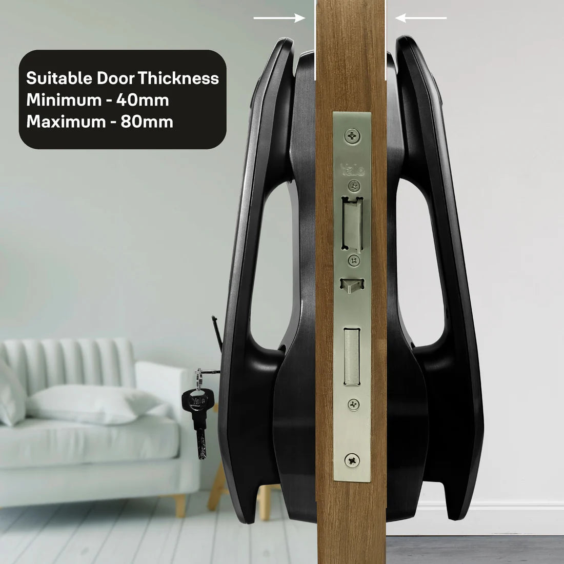 YMI 70 MB - A Series Push Pull Smart Lock (Matt Black)