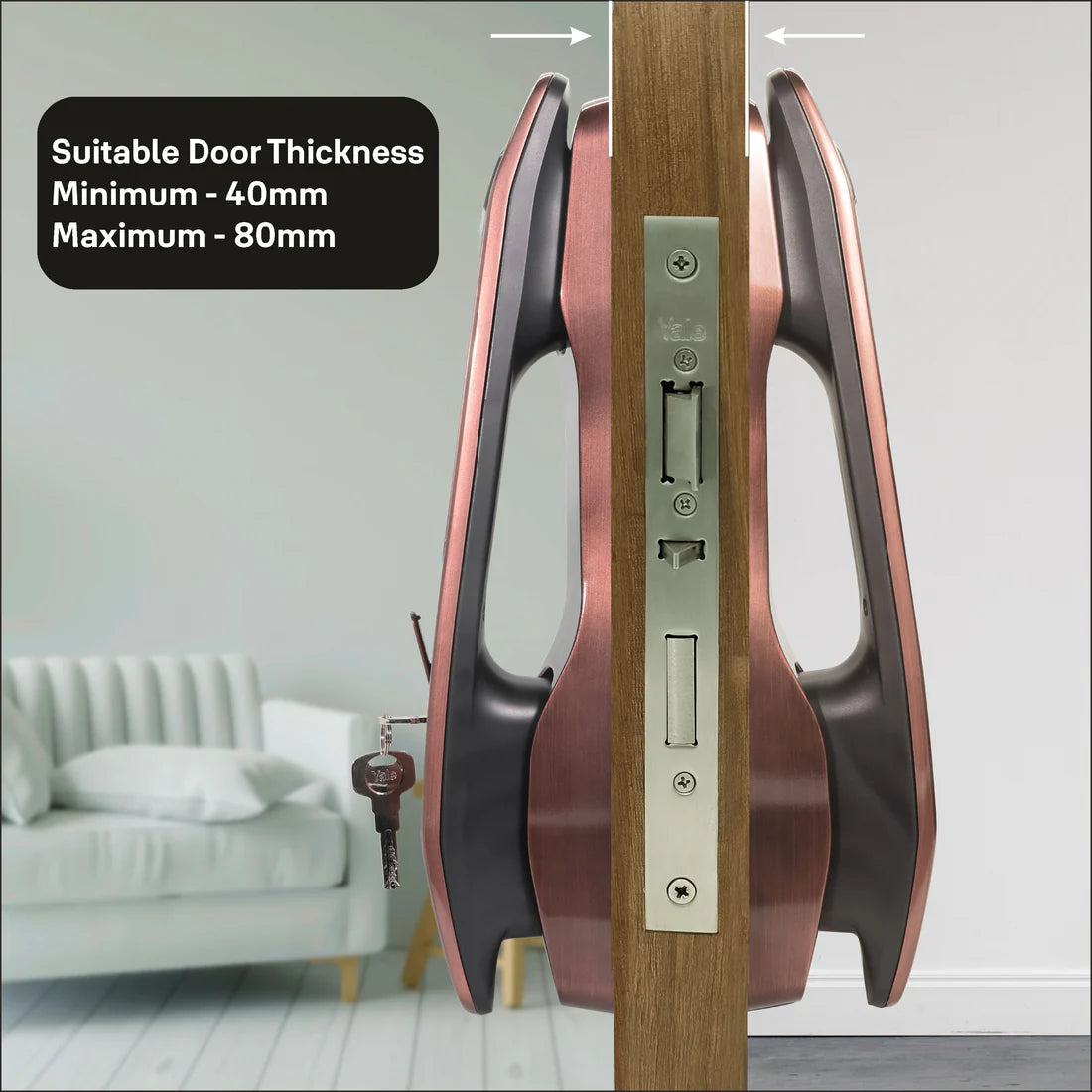 YMI 70 RB - A Series Push Pull Smart Lock (Red Bronze)