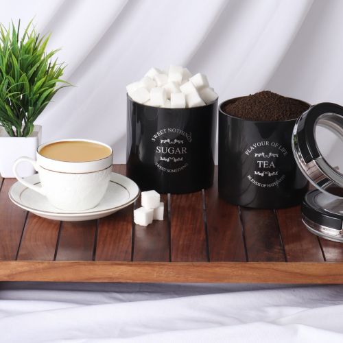 Jaypee plus CLASSIQUE 2 Tea & Sugar Containers Set of 2 Black 2N - 750 ml