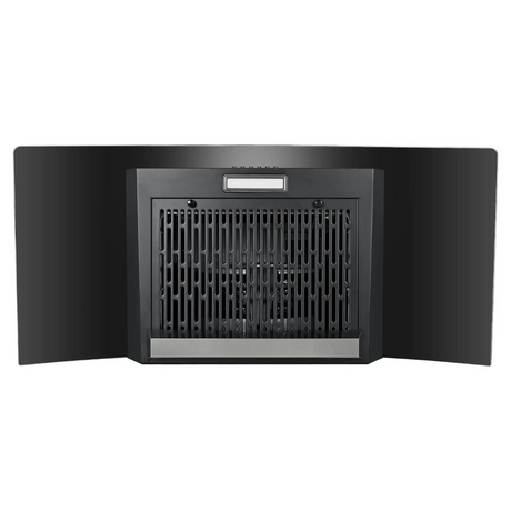 Faber Hood Alpha HC PB BK 90 1500 m鲁/hr Auto clean  Wall Mounted  Chimney Baffle Filter Touch Control & Motion Sensor Black Tempered glass With Stainless Steel