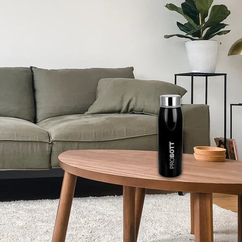 Stella 500ml Stainless Steel Thermos Flask Bottle, Vacuum Insulated | Screw Cap | Leak-Proof | Hot & Cold | Black | PB 500-42