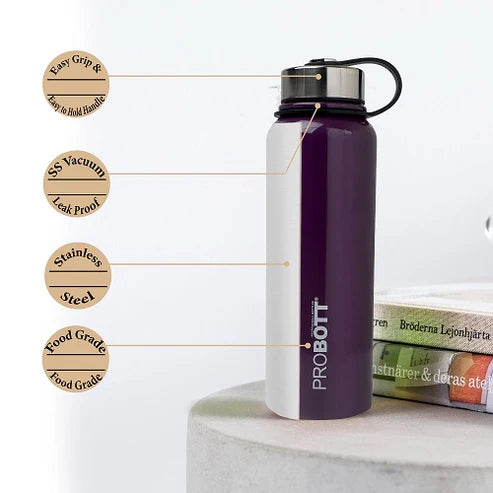 Hulk 1100ml Stainless Steel Water Bottle, Vacuum Insulated Flask | Hot & Cold | Leak-Proof | Beige | PB 1100-02