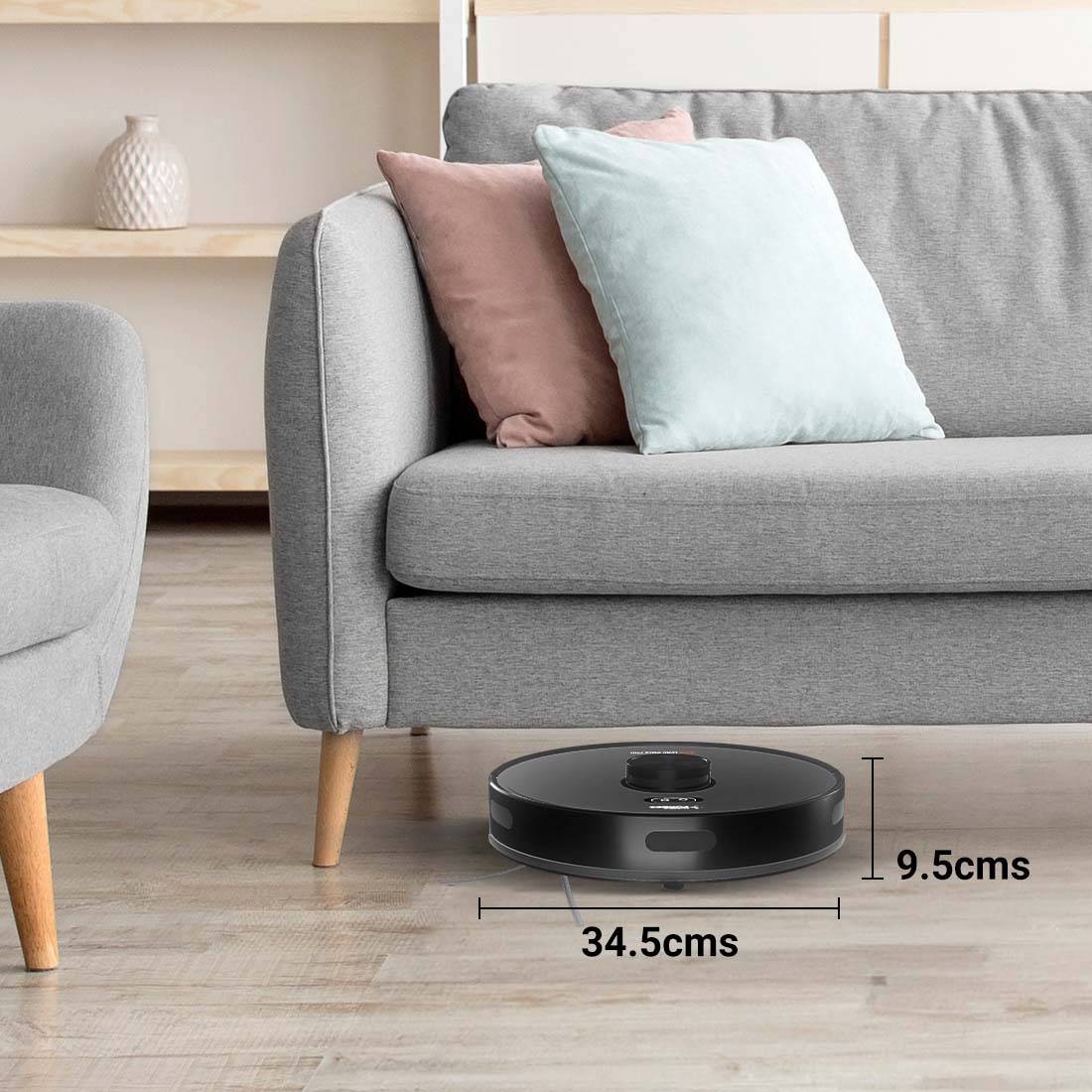 LVac Voice Pro Robotic Vacuum Cleaner & Mop with Wi-Fi Connectivity (Smart Voice Control, Black)