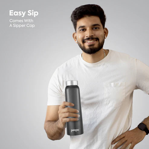 Pexpo Vertigo SS Water Bottle 1000 ML Silver