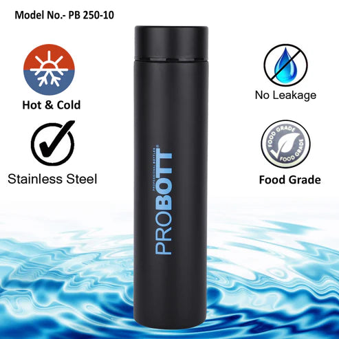 Compact 250ml Thermosteel Vacuum Flask, Stainless Steel Water Bottle - Blue | Hot & Cold | Leak Proof | PB 250-10