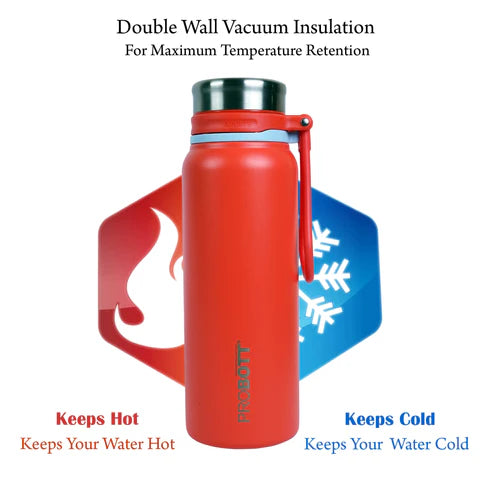 Marine 830ml Stainless Steel Water Bottle, Vacuum Insulated Flask, Red | PB 830-01