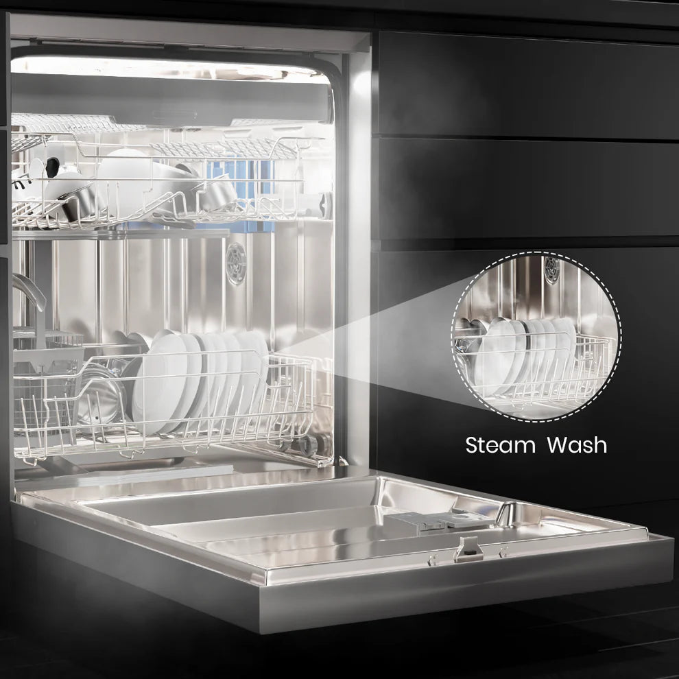 Voila 13 Place Setting Freestanding Dishwasher with Steam Wash, Turbo Drying & Hygiene Wash