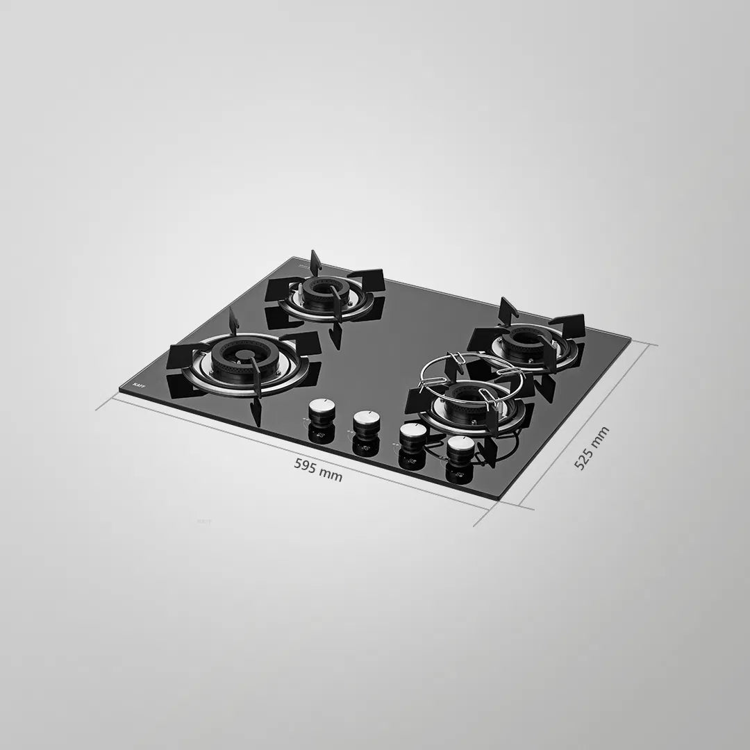 HBR 604 A 60cm Built-in Hob with 4 Brass Burners & Auto Ignition