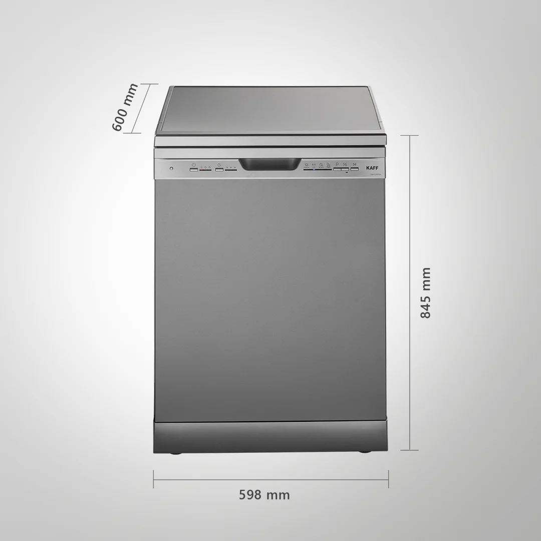 DW CENTRA 60 Premium Silver Finish Front Free Standing Dishwasher