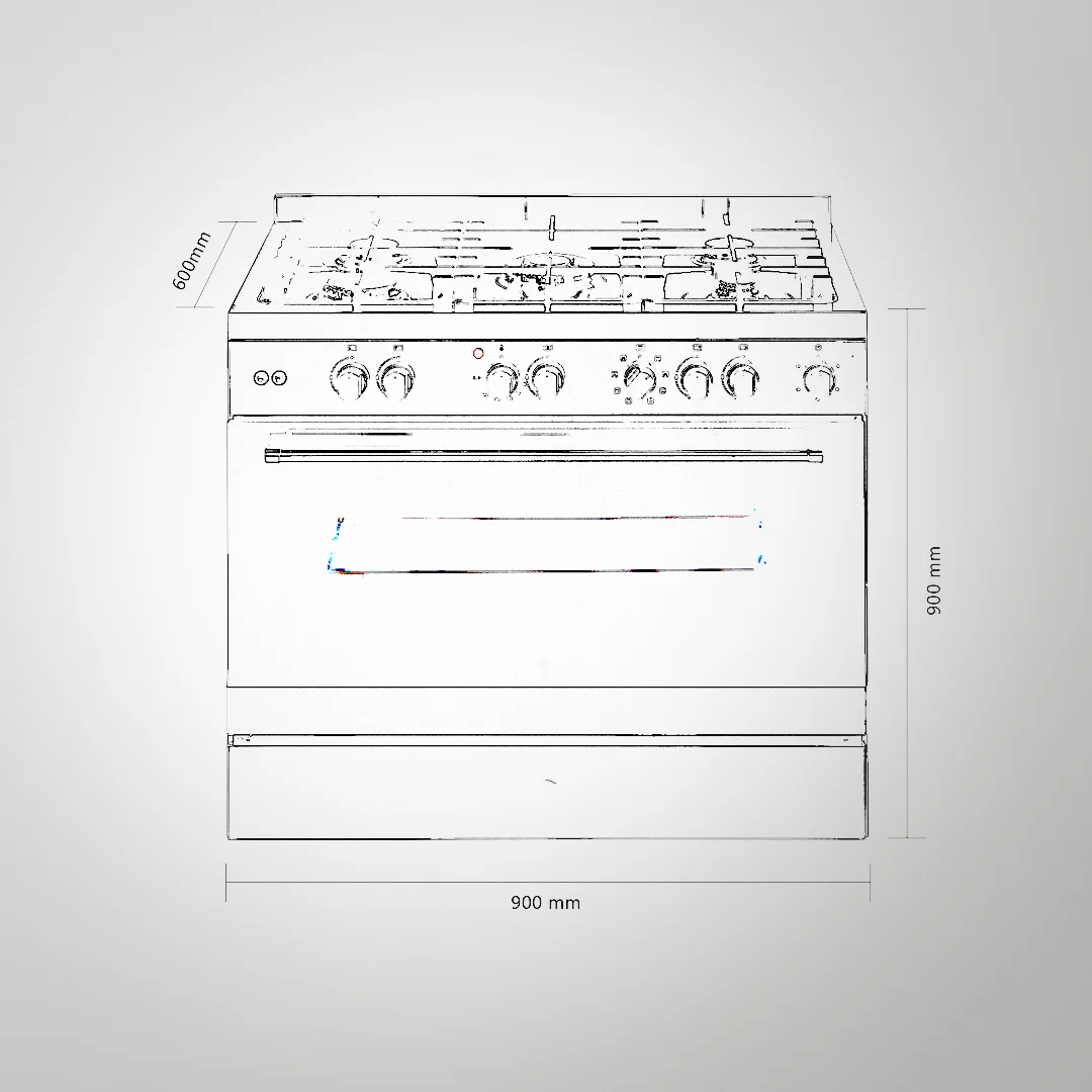 KGM 90 – 90cm Cooking Range with 100L Electric Oven & 5 Gas Burners