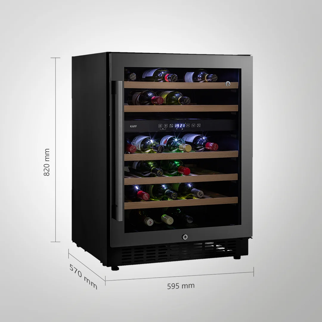WC135-DZ Built-In Dual Zone Wine Cooler | 46 Bottle Capacity | Touch Control | UV-Protected Glass