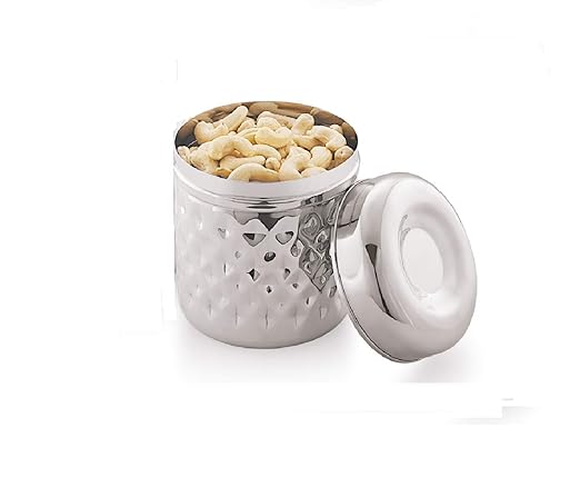 Mukti Premium Stainless Steel Refreshment Food Storage Canister,Container,Dabba Set with Lid (REFRESHMENT KRYSTAL, 1000 ML)