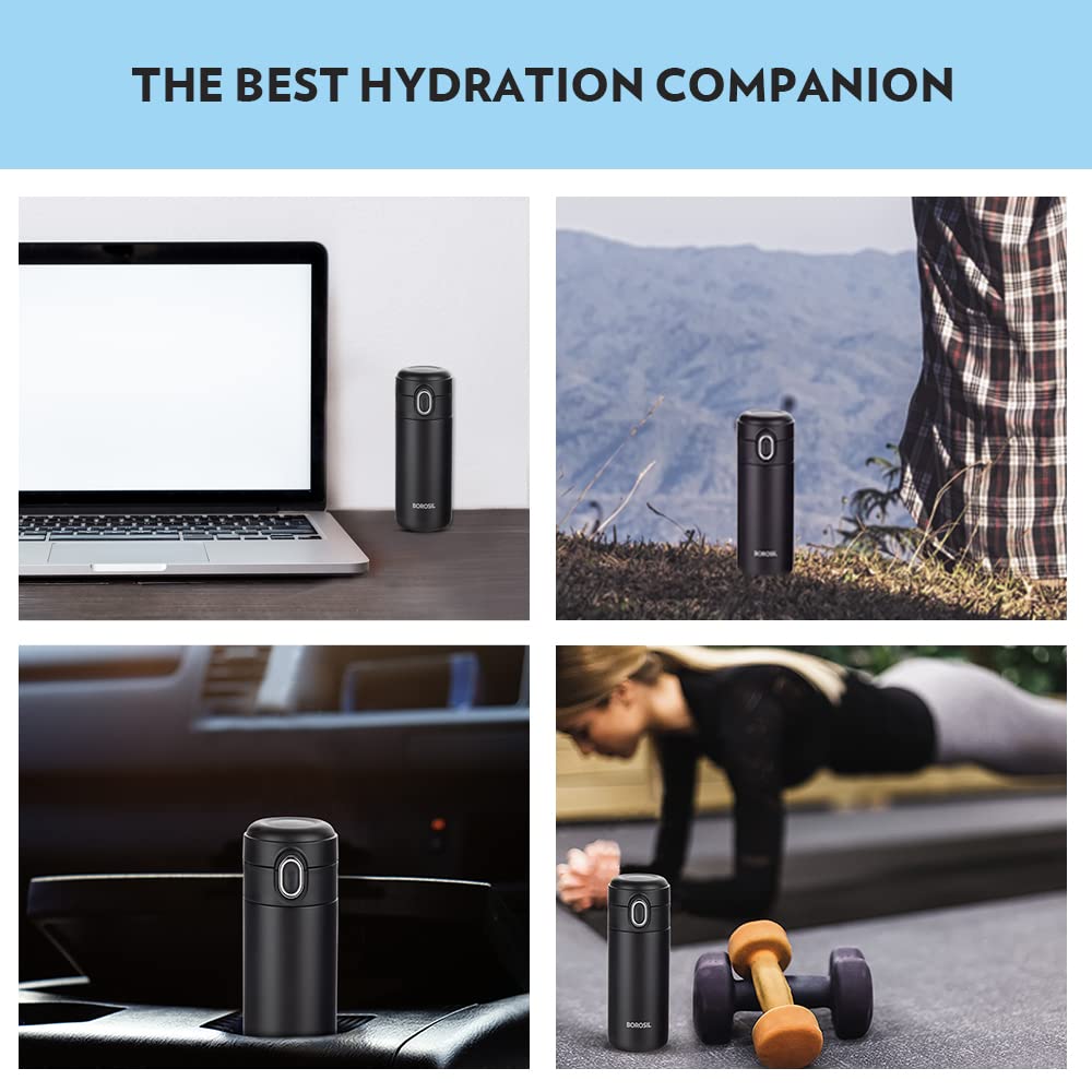 Traveller Mug 300ML Black | Hot and Cold Stainless Steel Bottle | BT300BLK126