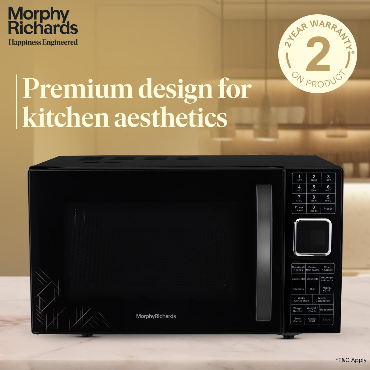 27CGF 27L Convection Microwave Oven – 200 Auto Cook Menus, Stainless Steel Cavity & Deodorizer
