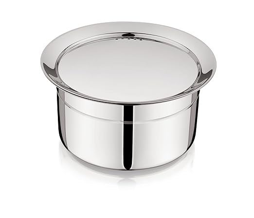 Mukti Stainless Steel Food Storage & Cooking|Air-Vent Holes on lid|Tope & Pans|Tea Pan|Curry, Gravy, Biryani Pan|Pots, Patilas, Kadhai & Topes|Curry & Coffee Pan with Lid|1700ml x 1pc