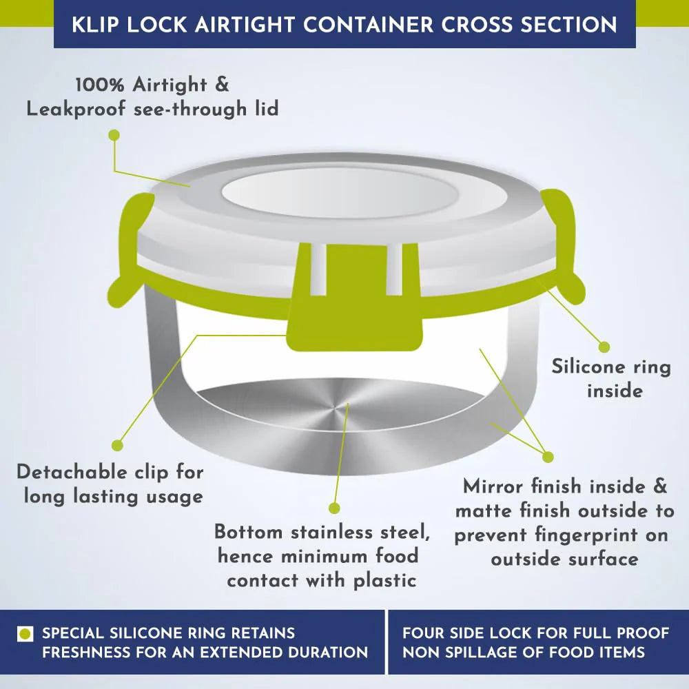 Aura 2-Piece Stainless Steel Lunch Box Set with Tiffin Bags, Utensils & Pouch | Airtight, Leakproof Containers | Lunch Box for Kids, Office Men, Women, School | BPA-Free