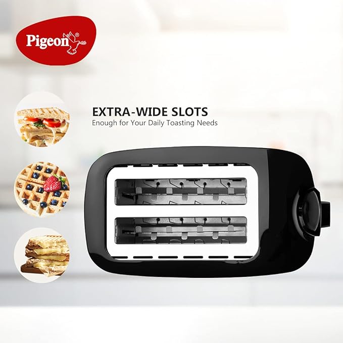 2 Slice Auto Pop up Toaster. A Smart Bread Toaster for Your Home (750 Watt) (Black)