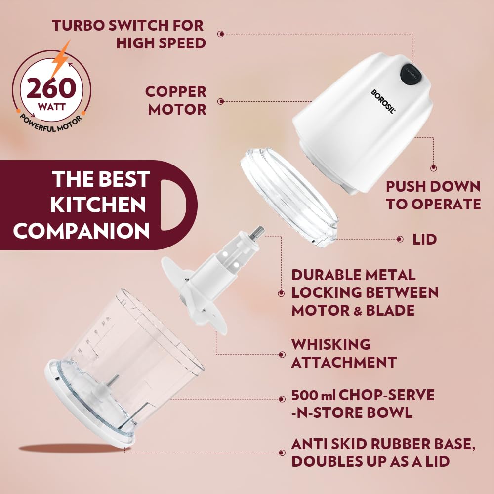 Borosil Chef Delite Chopper 260 W