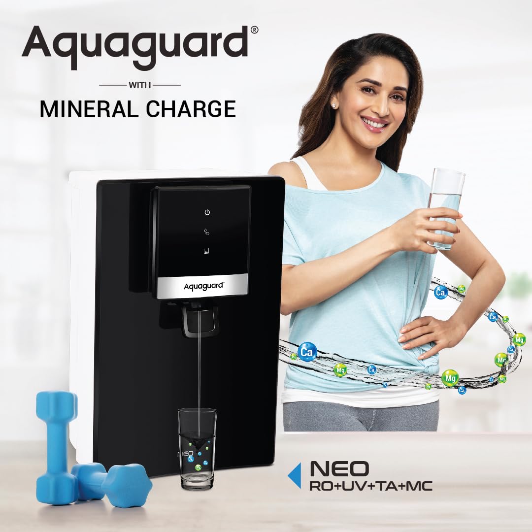 Neo RO+UV+TA+MC Water Purifier | MineralCharge Technology | Taste Adjuster | 6.2 L Storage (Suitable for Borewell/Tanker/Municipal Water)