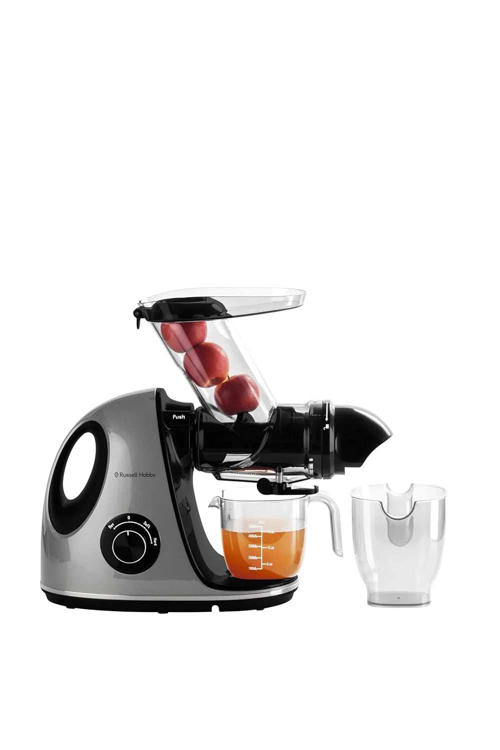 RJE150H 150W Cold Press Whole Slow Juicer | Horizontal Design Copper Motor | Wide Feed Chute | 500ml Jug & Pulp Containers | Quiet Operation | Dishwasher Safe Parts