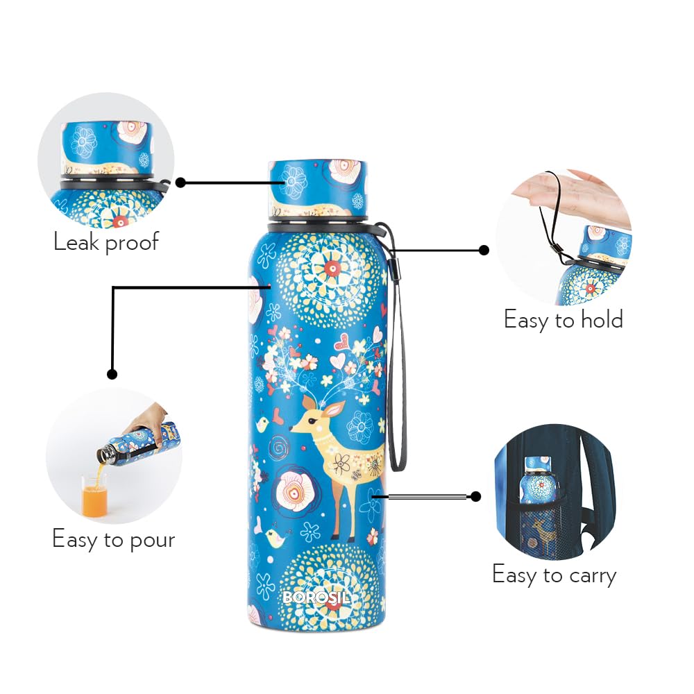 Trek Artisan 700ML Hot n Cold Stainless Steel Bottle (BT700ART113) – 20 Hours Hot, 24 Hours Cold, Wide Mouth, Durable Finish