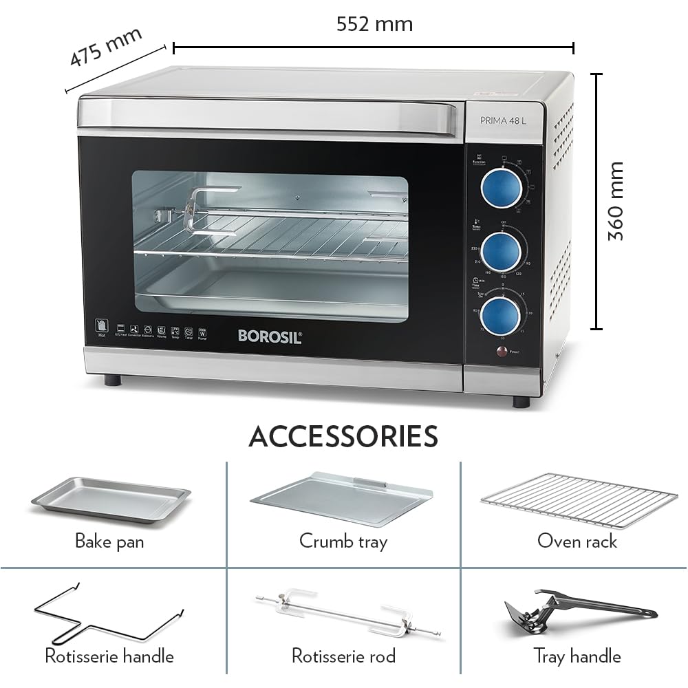 Borosil Prima 48L Oven Toaster Griller (OTG)