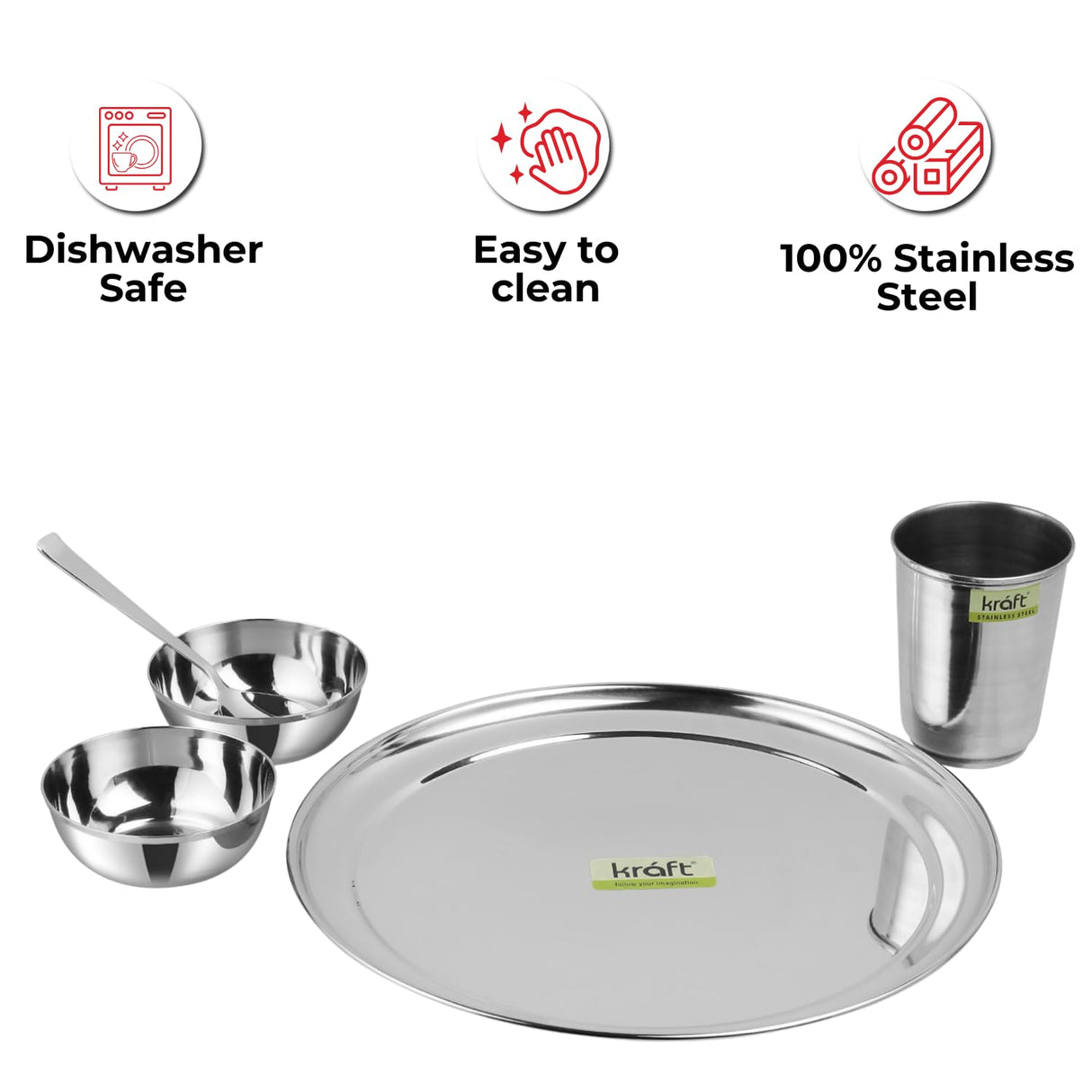 Princess Classic Stainless Steel Thali Dinner Set – 5-Piece