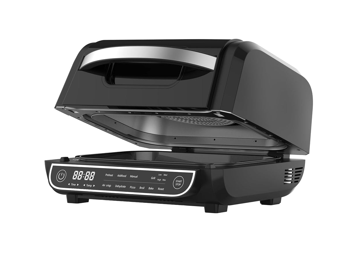 8-in-1 1700W 6L Digital Air Grill | Grill, Roast, Air Fry, Dehydrate, Broil, Bake, Pizza & Manual | Temp Control upto 230°C, Flip Alert