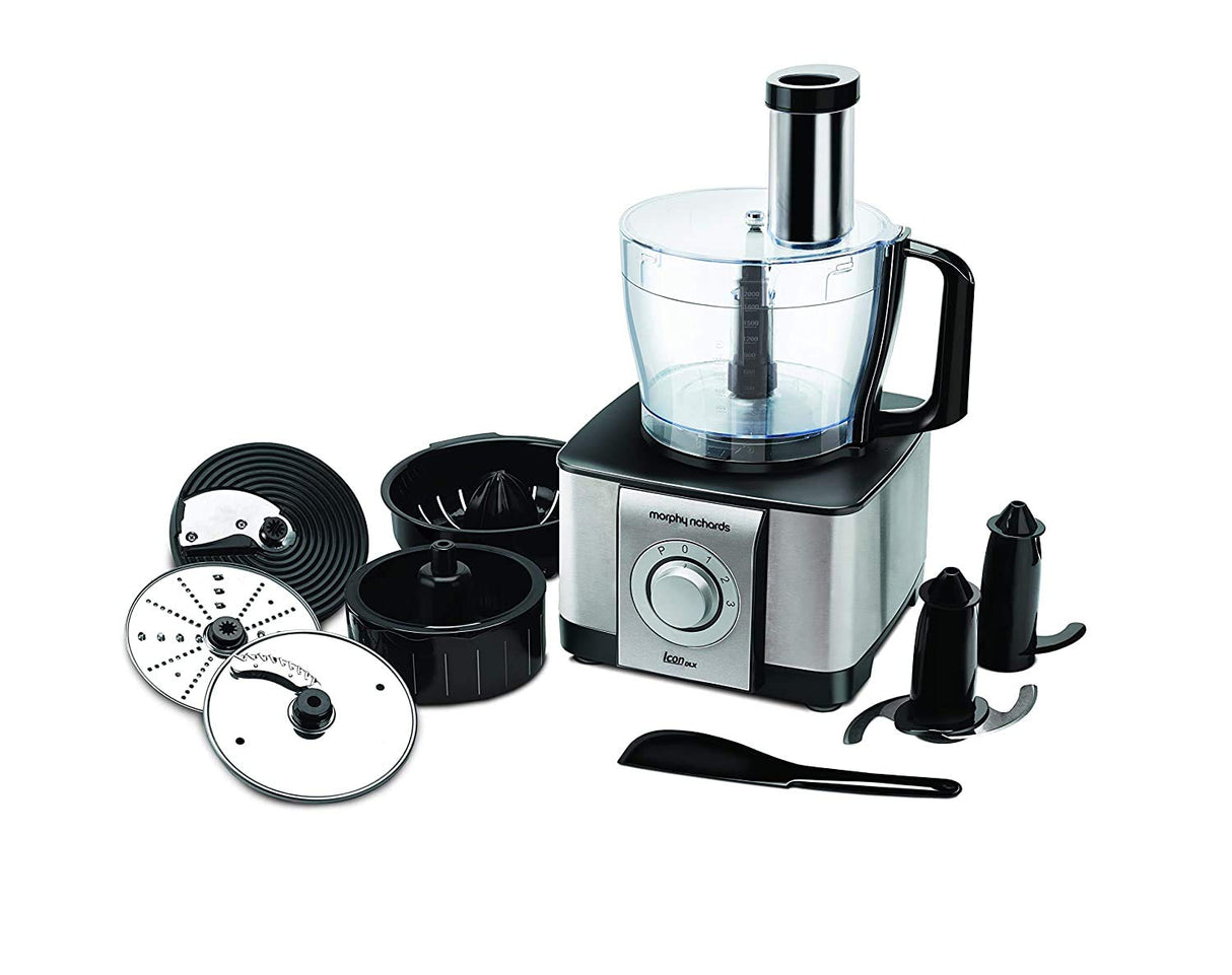 Icon DLX Food Processor, 1000 Watts – 16 Functions, 6 Blades, 11 Attachments