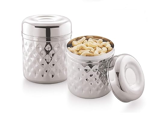 Mukti Premium Stainless Steel Refreshment Food Storage Canister,Container,Dabba Set with Lid (REFRESHMENT KRYSTAL, 2750 ML)