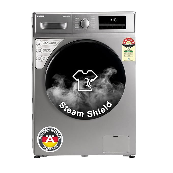 Amara 8014W 8 Kg Fully Automatic Front Load Washing Machine – 1400 RPM, Steam Wash, Hexa-Wash, Seal Grey, 533.93.710