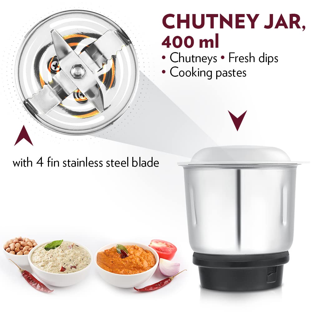 Borosil Supermax Mixer Grinder - Blue