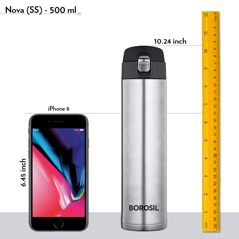 Nova Classic Stainless Steel Hot & Cold Bottle – 500 mL (BT50055113) | Leak-Proof Sipper Bottle for On-the-Go