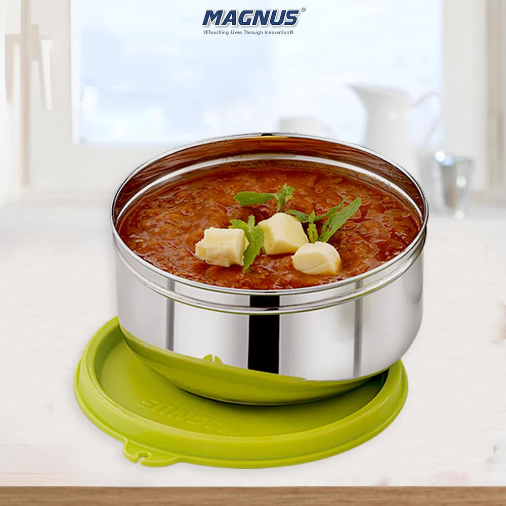 Stainless Steel Airtight Leakproof Storage Container with Easy Lock, 420ML | Kitchen Accessories, Lunch Box for Office Men, Adults & Kids