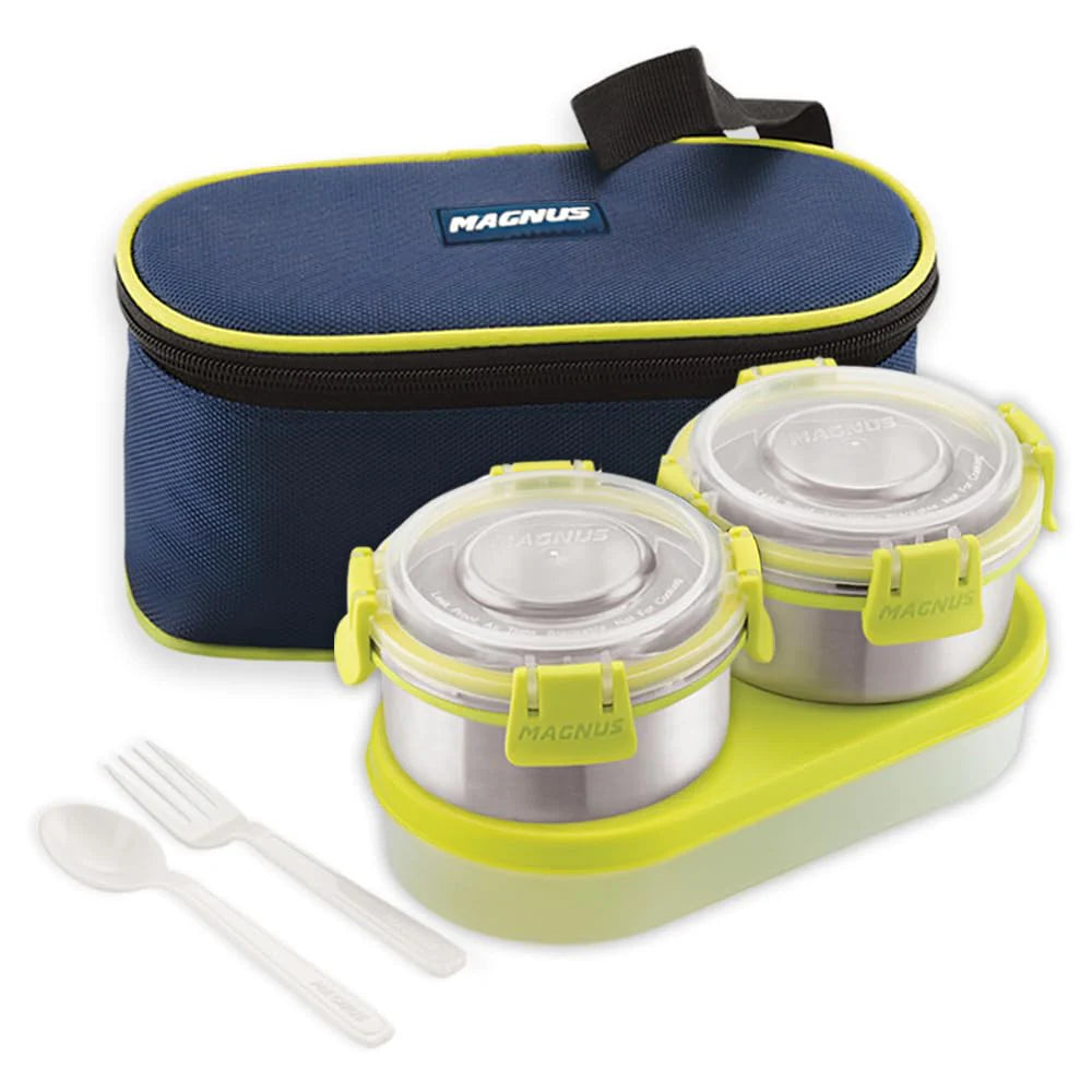 Avanza 3 Stainless Steel Lunch Box Set | 1050ml | Leakproof Tiffin with Bag | Ideal for Office, School, Men, Women, Kids | Air-Tight Food Carrier