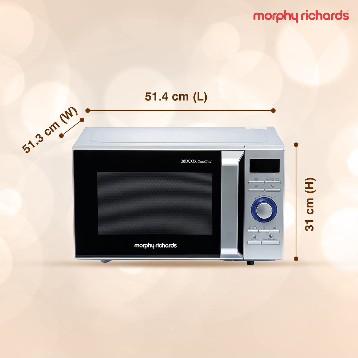 28DCOX Duochef 28L Microwave + OTG Combo – 300 Auto Cook Menus, Dual Grill & Ceramic Coating