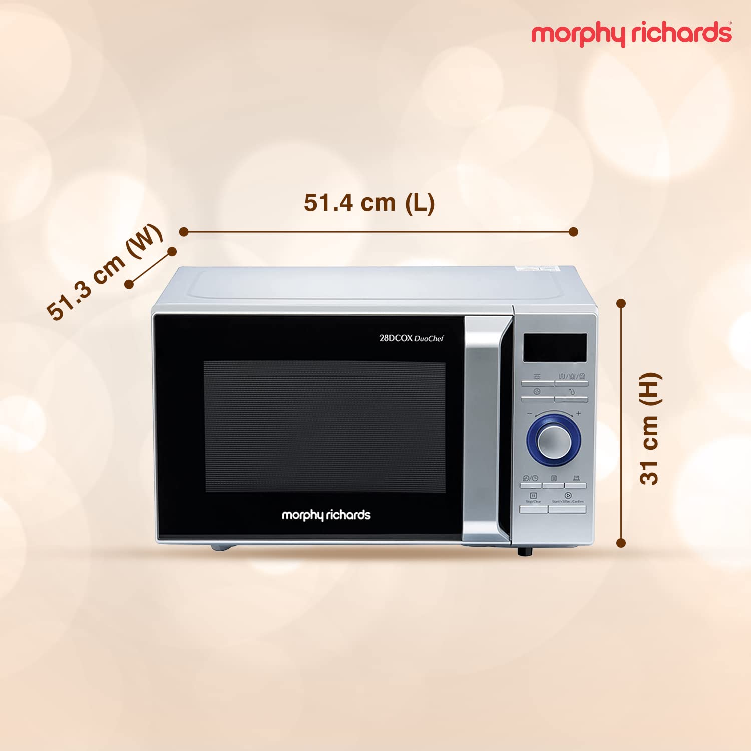 28DCOX Duochef 28L Microwave + OTG Combo – 300 Auto Cook Menus, Dual Grill & Ceramic Coating
