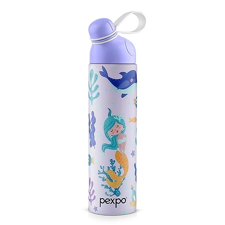 Pico 500 Cute Sipper 470ml Mermaid UV Printed Design – Hot & Cold Stainless Steel Kids Water Bottle, Vacuum Insulated, Leak Proof, RCB Edition