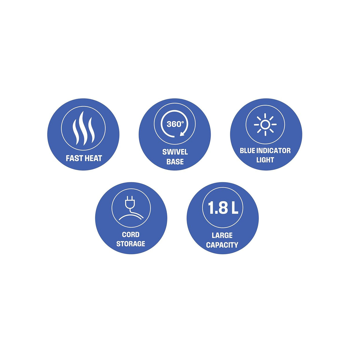 Westinghouse Simple Life 1.8L 1500W Electric Glass Kettle | Crystal-Clear Glass Body, Elegant Blue Indicator, 360° Swivel Base