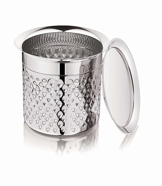 Mukti Stainless Steel Food Storage Jars & Containers|Dabba|Milk Pot, Lota, Gunj|Milky Mist Krystal with Lid|4600ml x 1pc