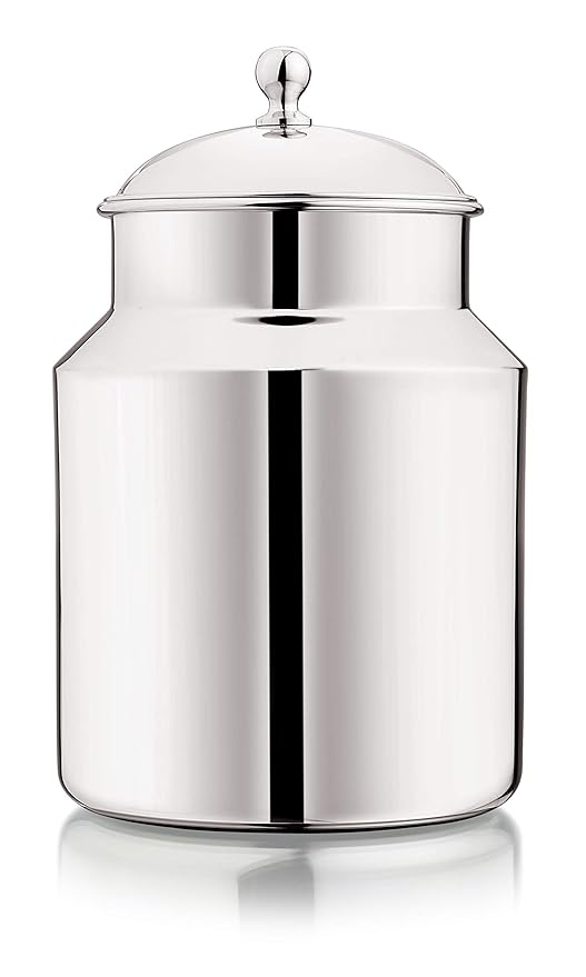 Mukti Stainless Steel Food Storage Jars & Containers|Dabba|Milk, Oil Can|Swiss Can Without Handle|1750ml x 1pc