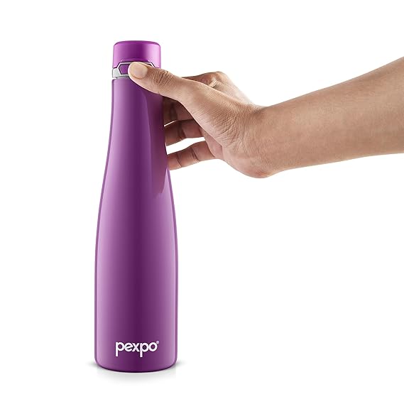 Pexpo Mayo 700 Hot & Cold Stainless Steel Thermosteel Insulated Flask, 600ml, Purple | Durable | Leak-Proof | Eco-Friendly | BPA Free | Office | School |Gym