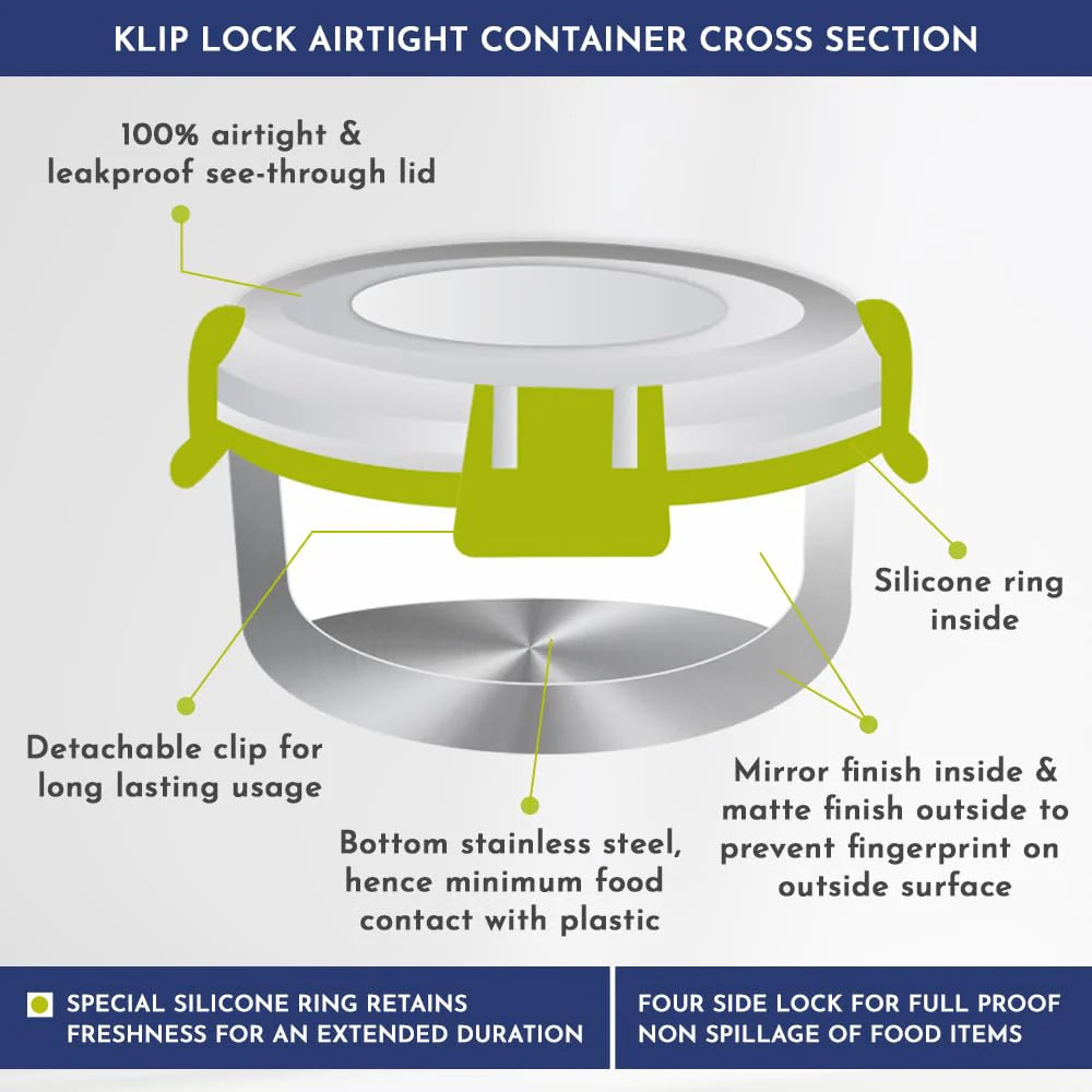 Avanza 3 Stainless Steel Lunch Box Set | 1050ml | Leakproof Tiffin with Bag | Ideal for Office, School, Men, Women, Kids | Air-Tight Food Carrier