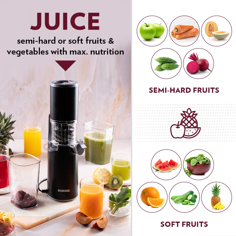 Borosil Easy Juice Cold Press Slow Juicer Cold Press Slow Juicer