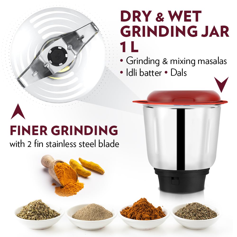 Borosil Best Mixer Grinder 500 W, 3 Jars