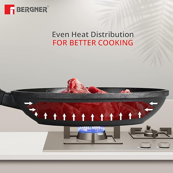Senator Die-Cast Non-Stick Frypan, 24cm, 1.75 Litres, Black (Aluminium) BGIN-2566
