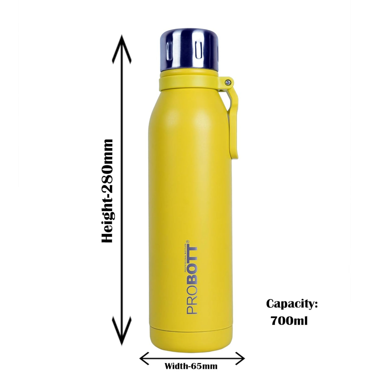 Bolt 700ml Thermos Flask Bottles (Pack of 2), Stainless Steel Vacuum Insulated | Screw Cap with Cup | Leak-Proof | Hot & Cold | PB 700-06