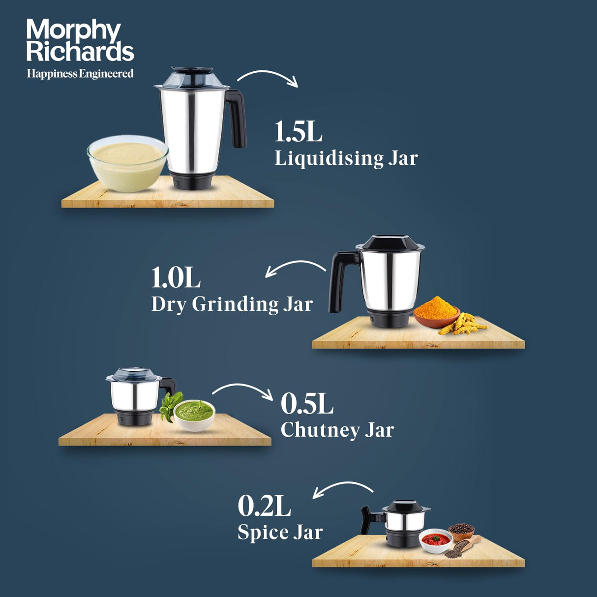 GrindPro Maxx 1000W Mixer Grinder with 4 Jars & TasteMaxx Mode – Copper Motor, Mini Spice Jar