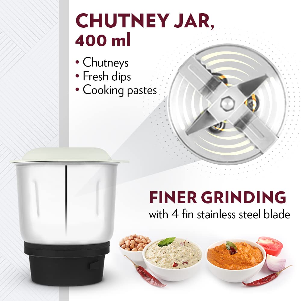 Borosil Home Star Mixer Grinder 500 W, 3 Jars