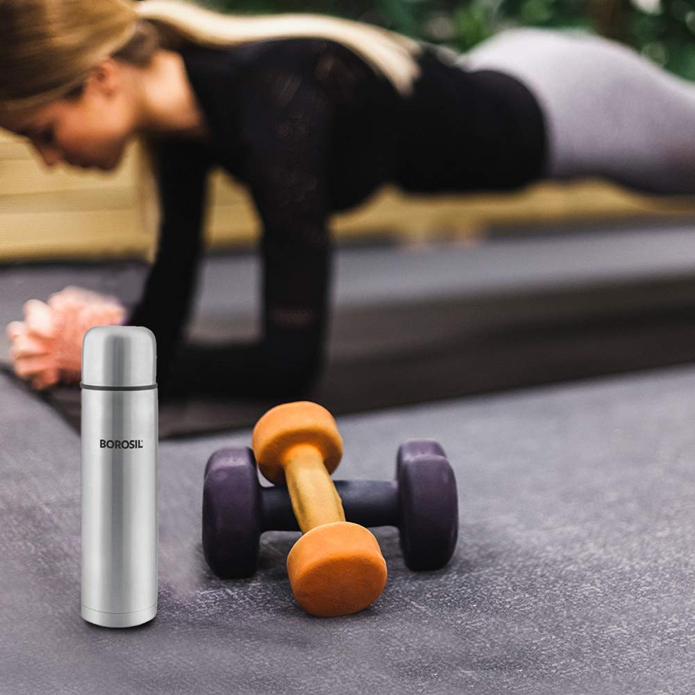 Thermo Flask Black – 500 mL (FGFTLSO0BLA) | Vacuum Insulated Stainless Steel Flask with Carry Jacket, Sipper Spout & Leak-Proof Cap